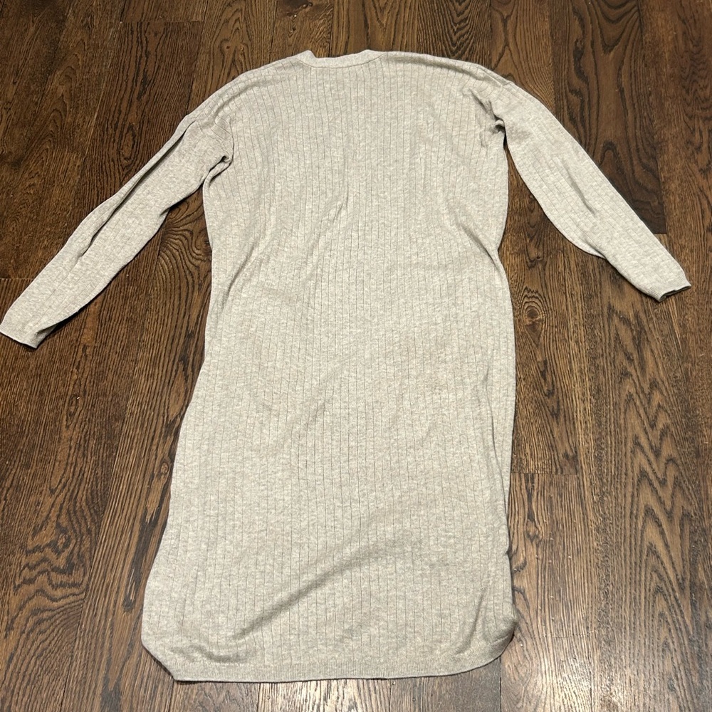 One Grey Day Ribbed Duster Cardigan Sweater - Picture 5 of 8